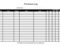 Free Printable Purchase Order Log Pages Forms Templates