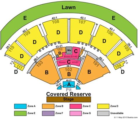 Cynthia Woods Pavilion Seating Chart