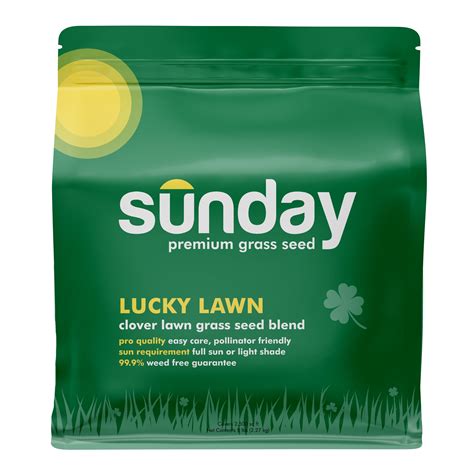 Lucky Lawn - Sunday Eco-Friendly Clover & Grass Seed Blend (5lb Bag ...