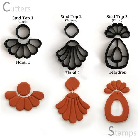 6 Perfect Floral Shaped Polymer Clay Cutters For Earrings | Cutters ...