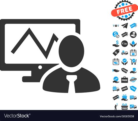 Online trader icon with free bonus Royalty Free Vector Image