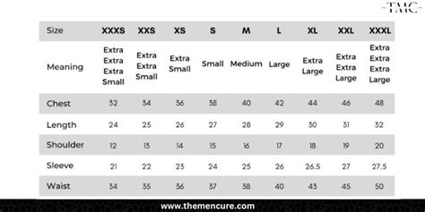 Men's Shirt Size Chart in India 2023