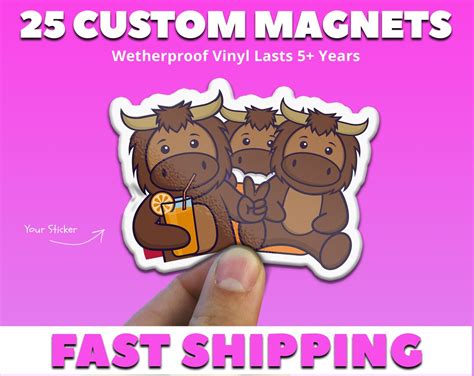 25 Custom Logo Magnets Custom Photo Magnet Personalized - Etsy