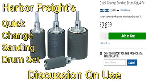 Harbor Freight's Quick Change Sanding Drum Set - YouTube