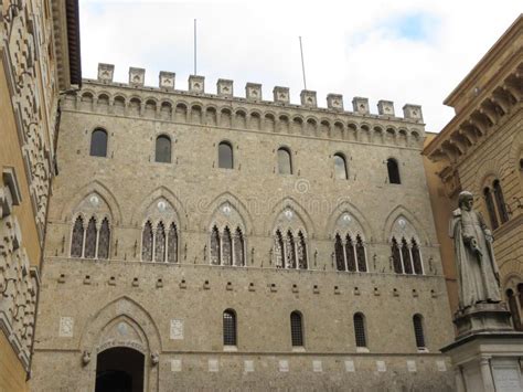 Monte Dei Paschi Di Siena Old Bank In Siena, Italy Editorial ...