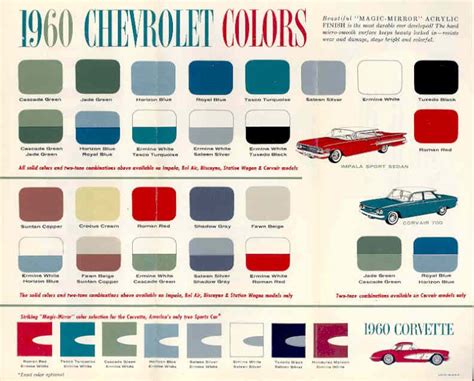 brochure - 1960 Chevrolet Colors 2 | Chevrolet, 1960 chevy impala ...