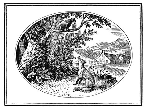 The Fox and the Crow – Old Book Illustrations