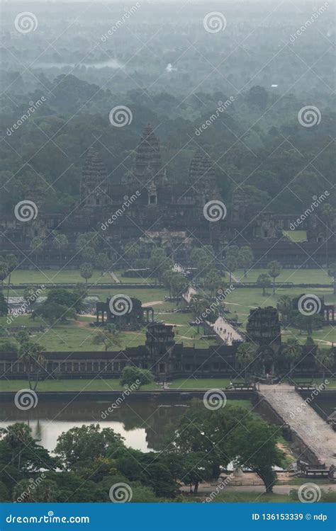 Aerial View of Angkor Wat among Trees Stock Image - Image of cambodia ...