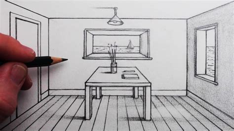 How to Draw a Room in 1-Point Perspective for Beginners - YouTube