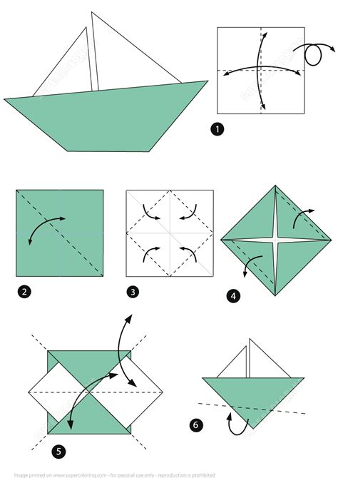 Origami Little Boat Instructions | Free Printable Papercraft Templates