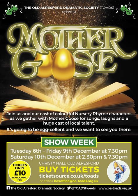 2022 Pantomime – Mother Goose – TOADS – The Old Alresford Dramatic Society