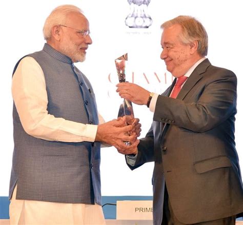 PM Modi receives UN's Champions of the Earth Award - Rediff.com India News