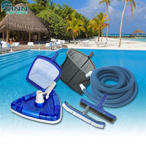 Full Set Swimming Pool Cleaning Pole Brush Head Kit Equipment - China ...