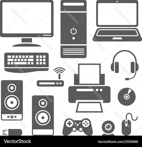 Computer devices icons Royalty Free Vector Image