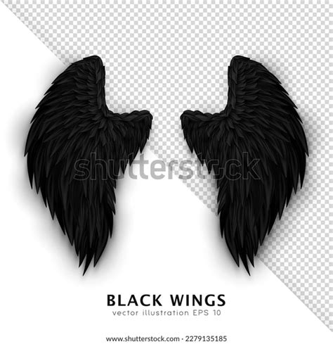 Black Devil Wings Isolated On Transparent Stock Vector (Royalty Free ...