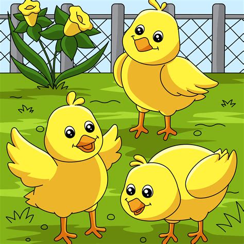 Chicks Colored Cartoon Farm Illustration 7528401 Vector Art at Vecteezy