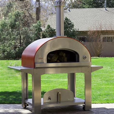 Bella Ultra 40-Inch Outdoor Wood-Fired Pizza Oven On Cart - Red ...