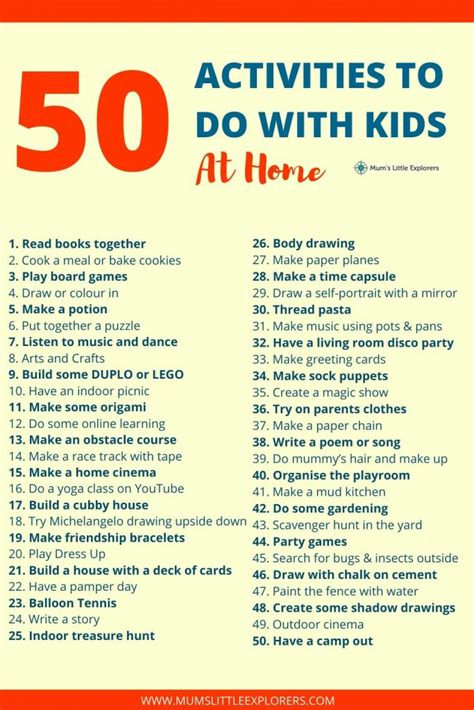 50 Things To Do with Kids at Home | Fun Indoor Activities for Kids ...