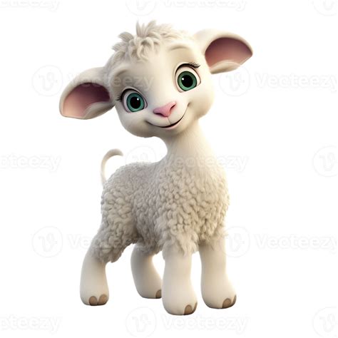 Cute lamb clipart, cartoon baby sheep AI Generated 27241802 PNG