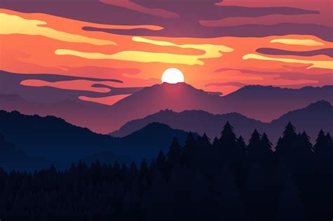 Free Vector | Gradient mountain landscape