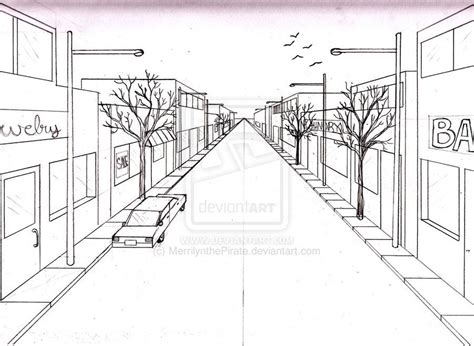 One Point Perspective Drawing Street Easy - Folkscifi