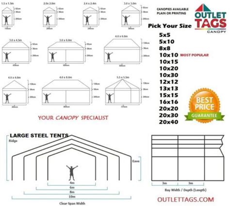 Outlet Tags Canopies Canada - Canopies,Tents,Banner Flags Tent Size Guide