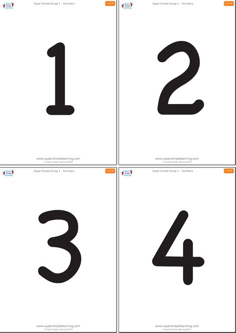 Simple Numbers Flashcards Super Simple Best Printable Number ...