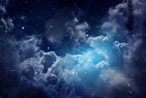 Night sky with stars. | Night sky art, Night clouds, Night sky artwork