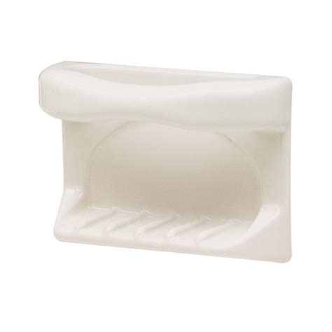 Lenape Wall-Mounted Bone Ceramic Soap Dish and Cloth Holder-178717 ...