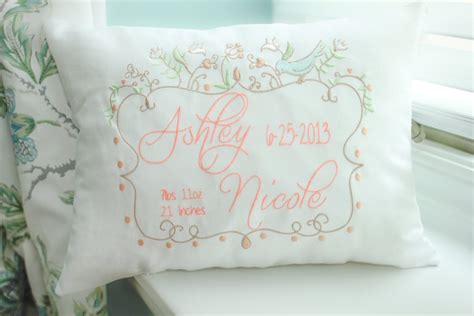 Personalized Baby Pillow Embroidered Decorative Pillow