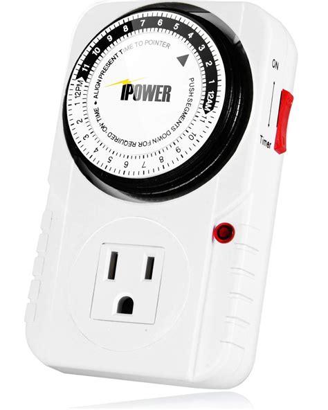 iPower 24 Hour Plug-in Mechanical Electric Outlet Timer, 15 Minute ...