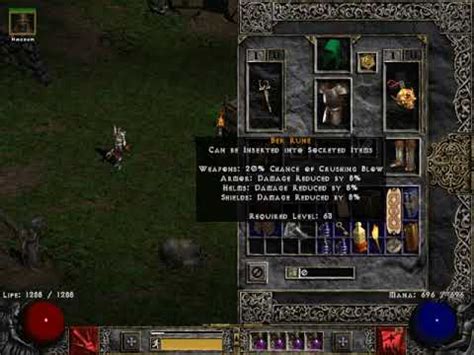 Diablo 2 - making Enigma rune word - YouTube