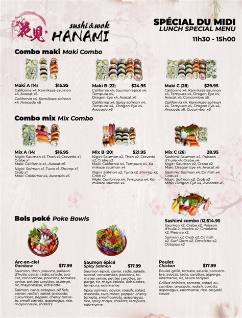 Menu | HANAMI SUSHI & WOK