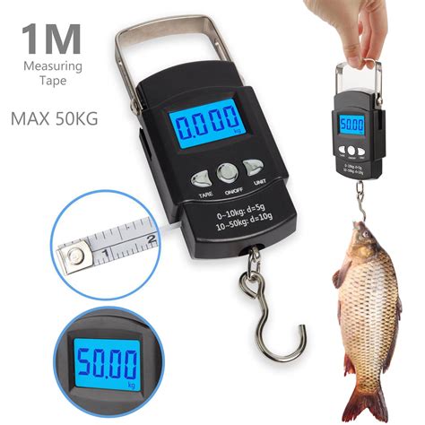 50kg Digital Travel Fish Luggage Postal Hanging Hook LCD Electronic ...