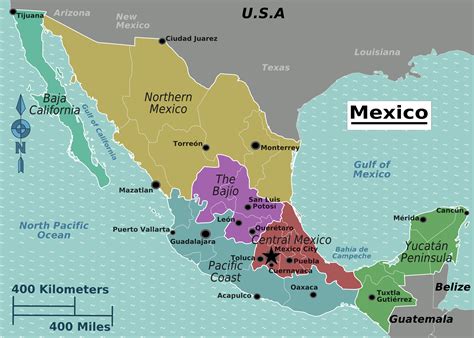 5 Regions Of Mexico Map - Map