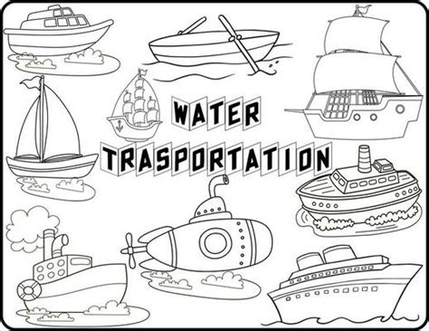 Water Transportation Coloring Pages