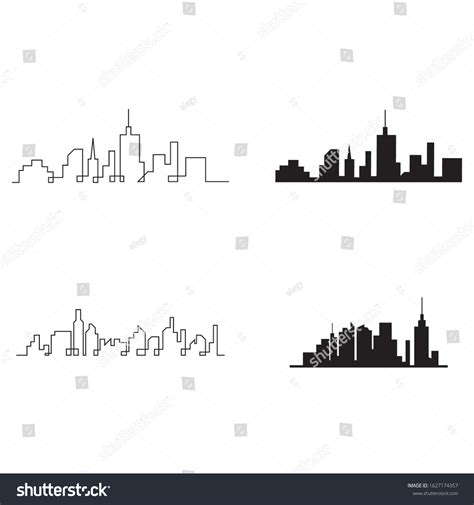 City Skyline Vector Silhouette Illustration Stock Vector (Royalty Free ...