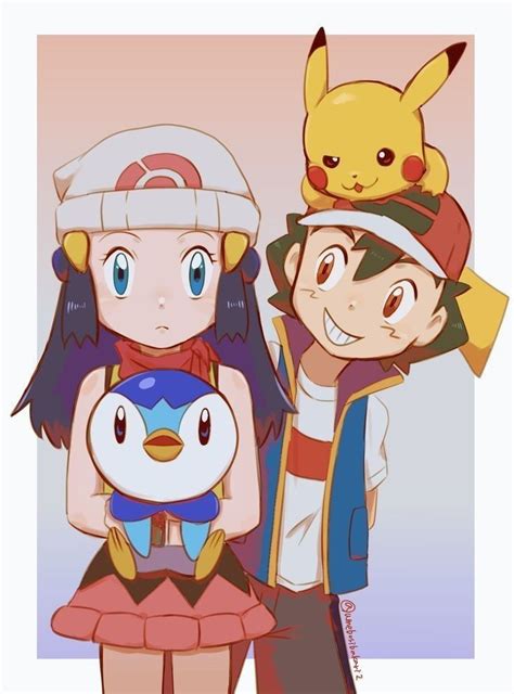 Pokemon Characters Ash And Dawn