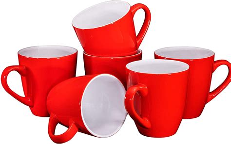 Coffee Mug Set Set of 6 Large-sized 16 Ounce Ceramic Coffee Mugs ...