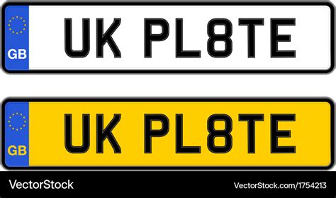 Uk number plate Royalty Free Vector Image - VectorStock