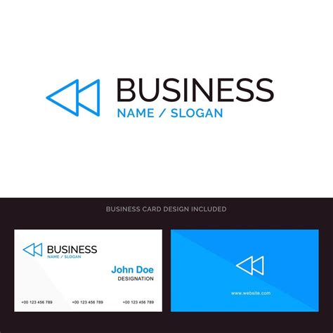 Arrow Back Reverse Rewind Blue Business logo and Business Card Template ...