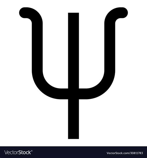 Psi greek symbol small letter lowercase font icon Vector Image