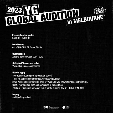 YG GLOBAL AUDITION in Melbourne! ⋆ The latest kpop news and music ...