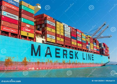 Stacked Maersk Shipping Containers Editorial Photo | CartoonDealer.com ...