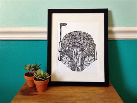 Boba Fett Helmet Art Print - Etsy