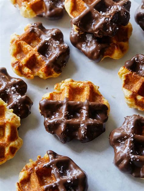 Salted Chocolate Dipped Liege Waffles - Spoon Fork Bacon