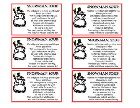 Snowman Soup Printable Labels | Printablee | Snowman soup, Snowman soup ...