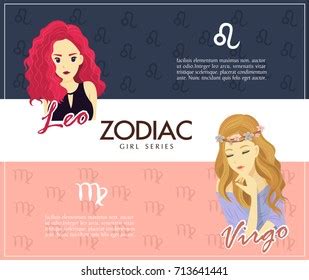 Zodiac Signs Leo Virgo Vector Illustration Stock Vector (Royalty Free ...