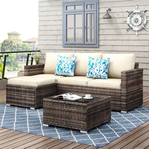 Zipcode Design™ Don 4 - Person Outdoor Seating Group with Cushions ...