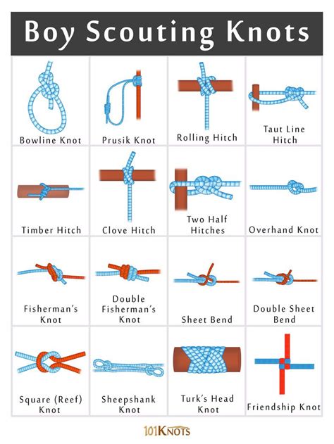 List of Basic Boy Scout Training Knots According To Their Uses Learning ...